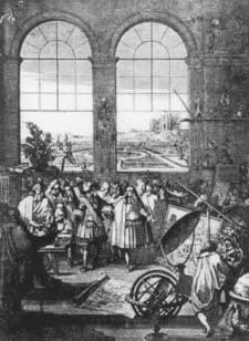 Louis XIV in Astronomy Room of Royal Academy of Sciences