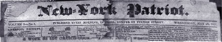 The New York Patriot newspaper, top part